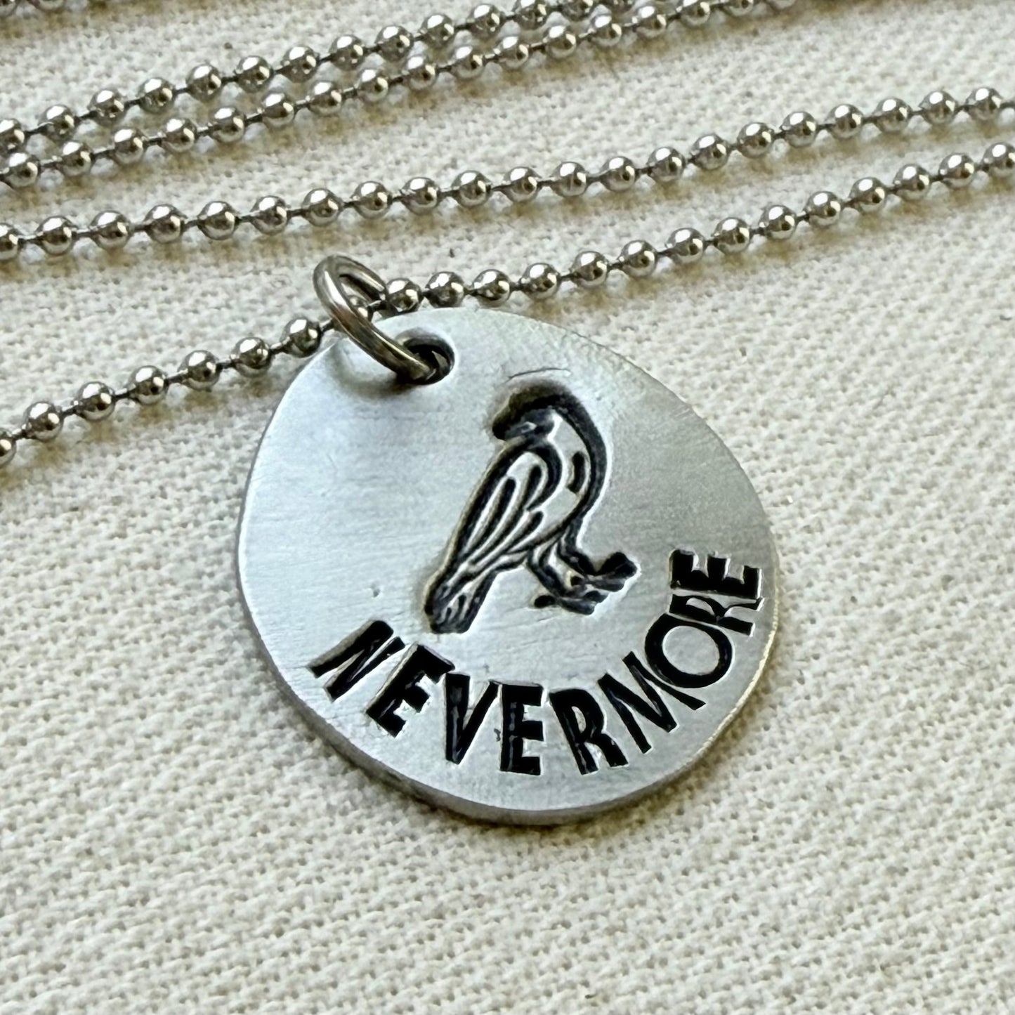 Poetry Jewelry - Raven -Nevermore - Literary Necklace -Poe
