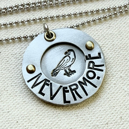nevermore raven necklace - Edgar allan poe - poetic jewelry - drake designs jewelry