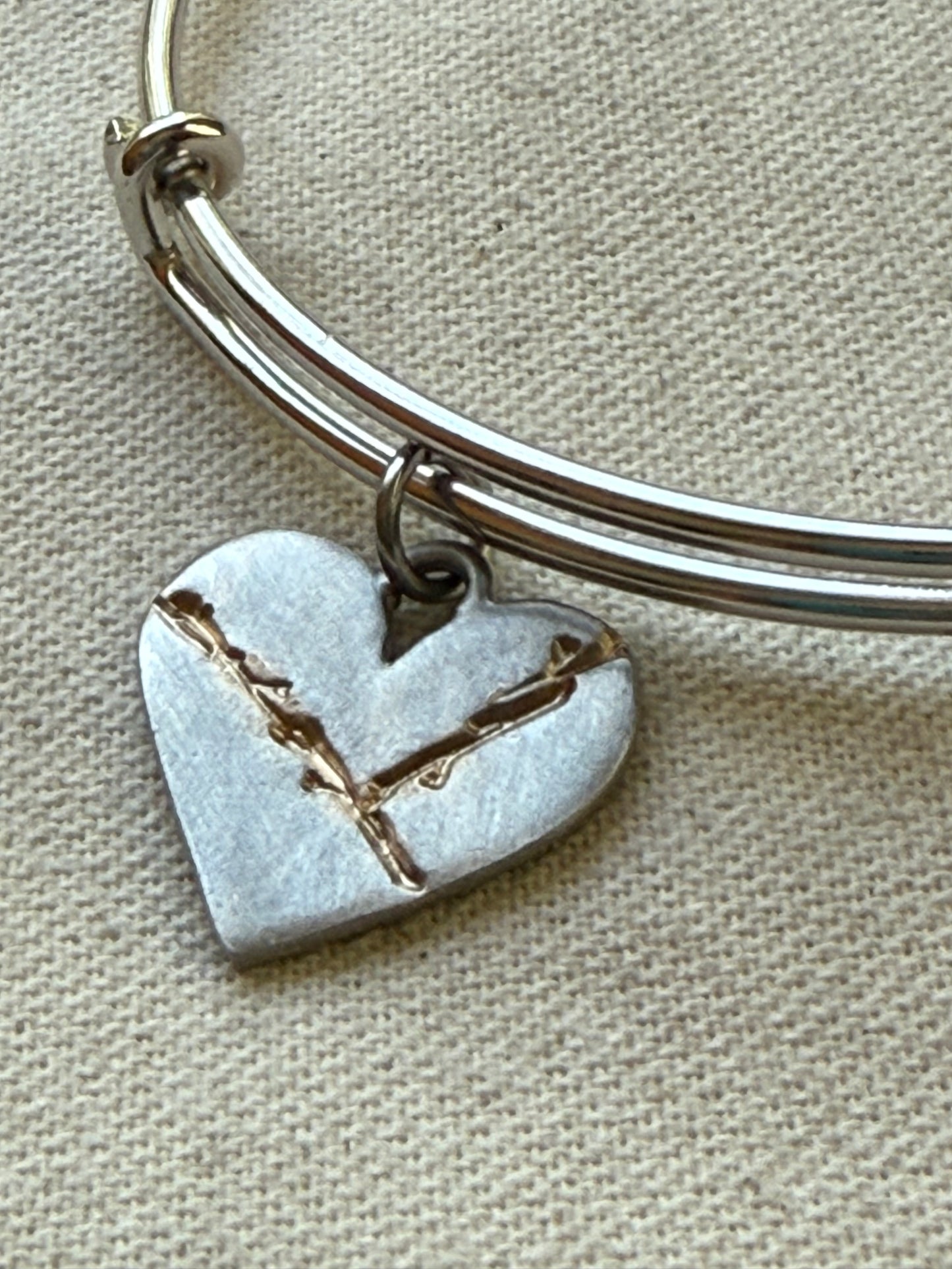Kintsugi Heart Bracelet - Beautifully Broken - Highlighting and Celebrating Flaws - drake designs jewelry