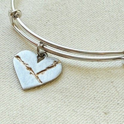 Kintsugi Heart Bracelet - Beautifully Broken - Highlighting and Celebrating Flaws - drake designs jewelry