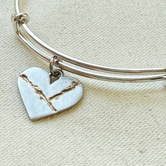 Kintsugi Heart Bracelet - Beautifully Broken - Highlighting and Celebrating Flaws - drake designs jewelry