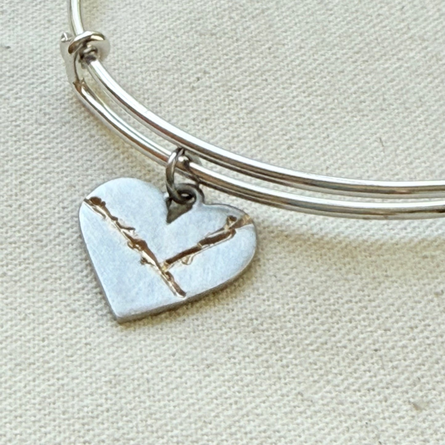 Kintsugi Heart Bracelet - Beautifully Broken - Highlighting and Celebrating Flaws - drake designs jewelry