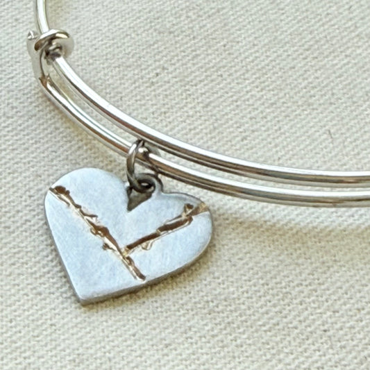 Kintsugi Heart Bracelet - Beautifully Broken - Highlighting and Celebrating Flaws - drake designs jewelry