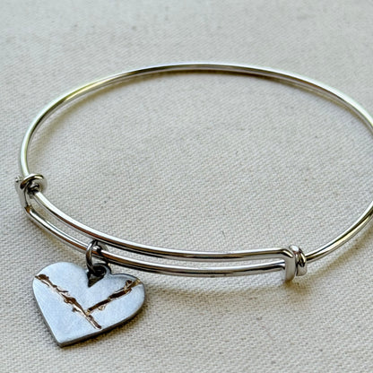 Kintsugi Heart Bracelet - Beautifully Broken - Highlighting and Celebrating Flaws - drake designs jewelry