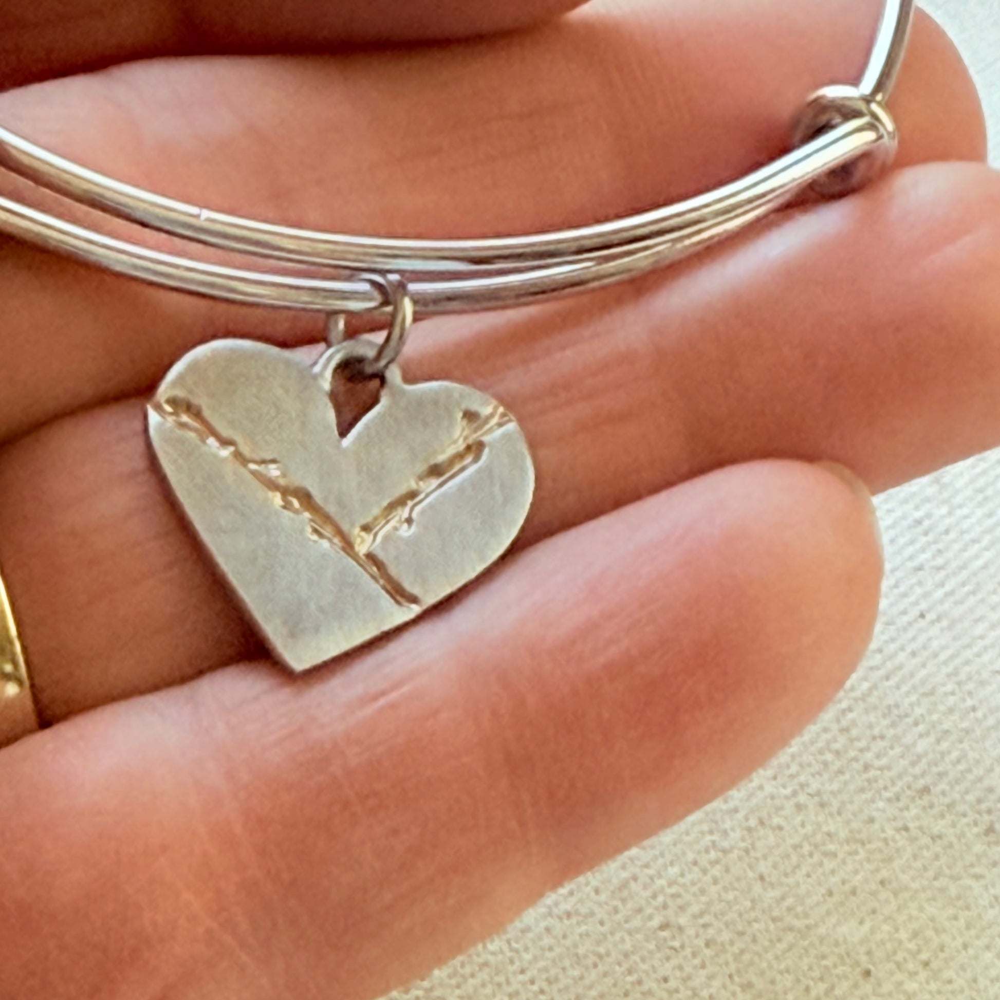 Kintsugi Heart Bracelet - Beautifully Broken - Highlighting and Celebrating Flaws - drake designs jewelry