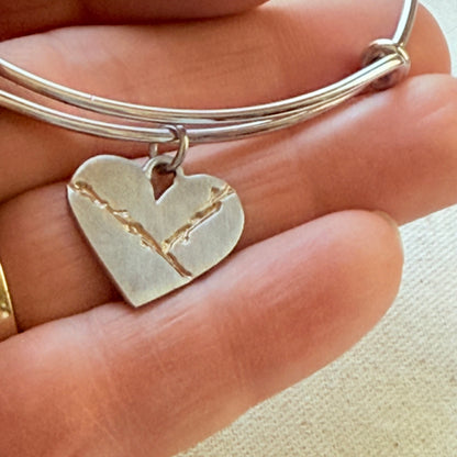 Kintsugi Heart Bracelet - Beautifully Broken - Highlighting and Celebrating Flaws - drake designs jewelry