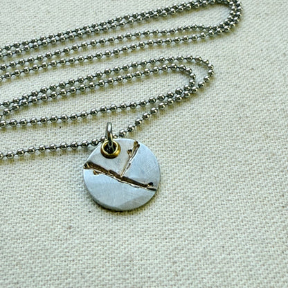 Silver and gold Kintsugi Necklace - Beautifully Broken - Celebrating Flaws - drake designs jewelry