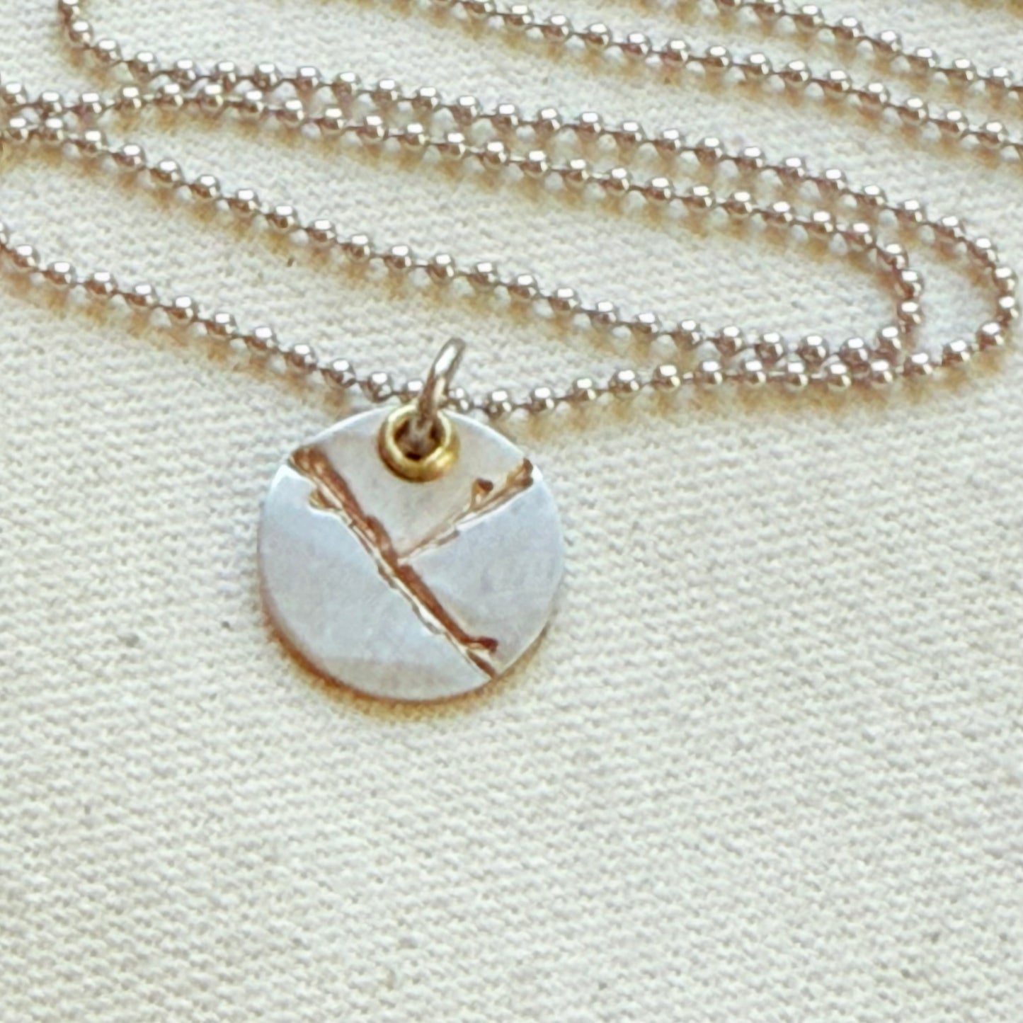 Silver and gold Kintsugi Necklace - Beautifully Broken - Celebrating Flaws - drake designs jewelry