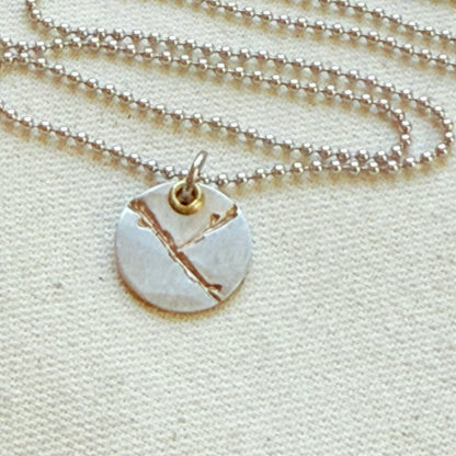 Silver and gold Kintsugi Necklace - Beautifully Broken - Celebrating Flaws - drake designs jewelry