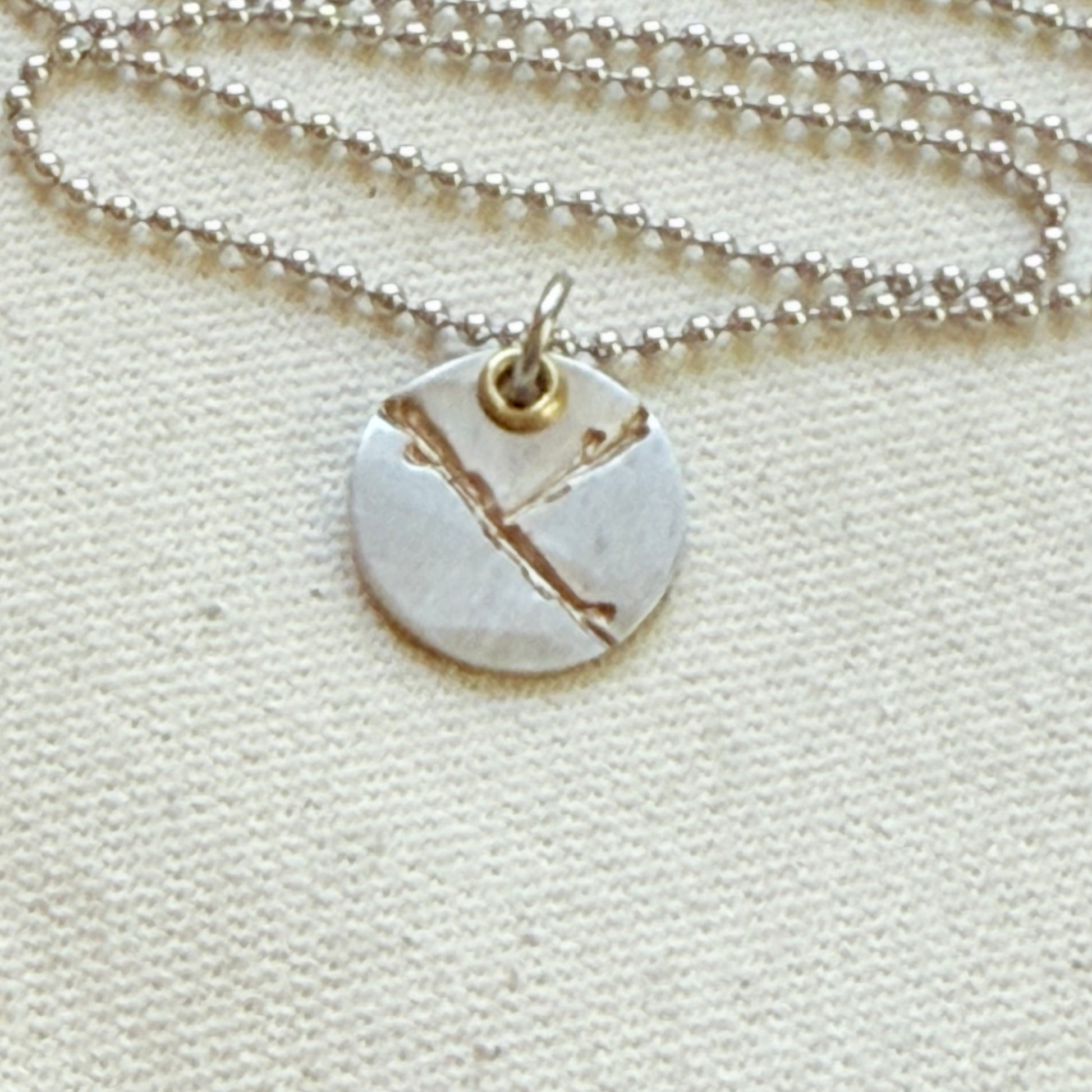 Silver and gold Kintsugi Necklace - Beautifully Broken - Celebrating Flaws - drake designs jewelry