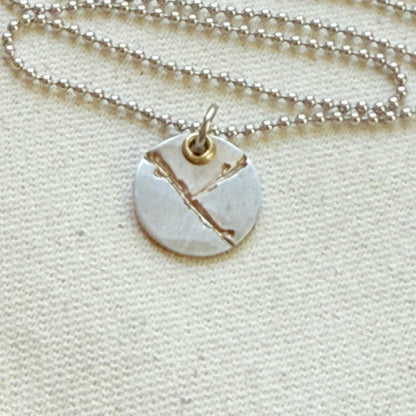 Silver and gold Kintsugi Necklace - Beautifully Broken - Celebrating Flaws - drake designs jewelry