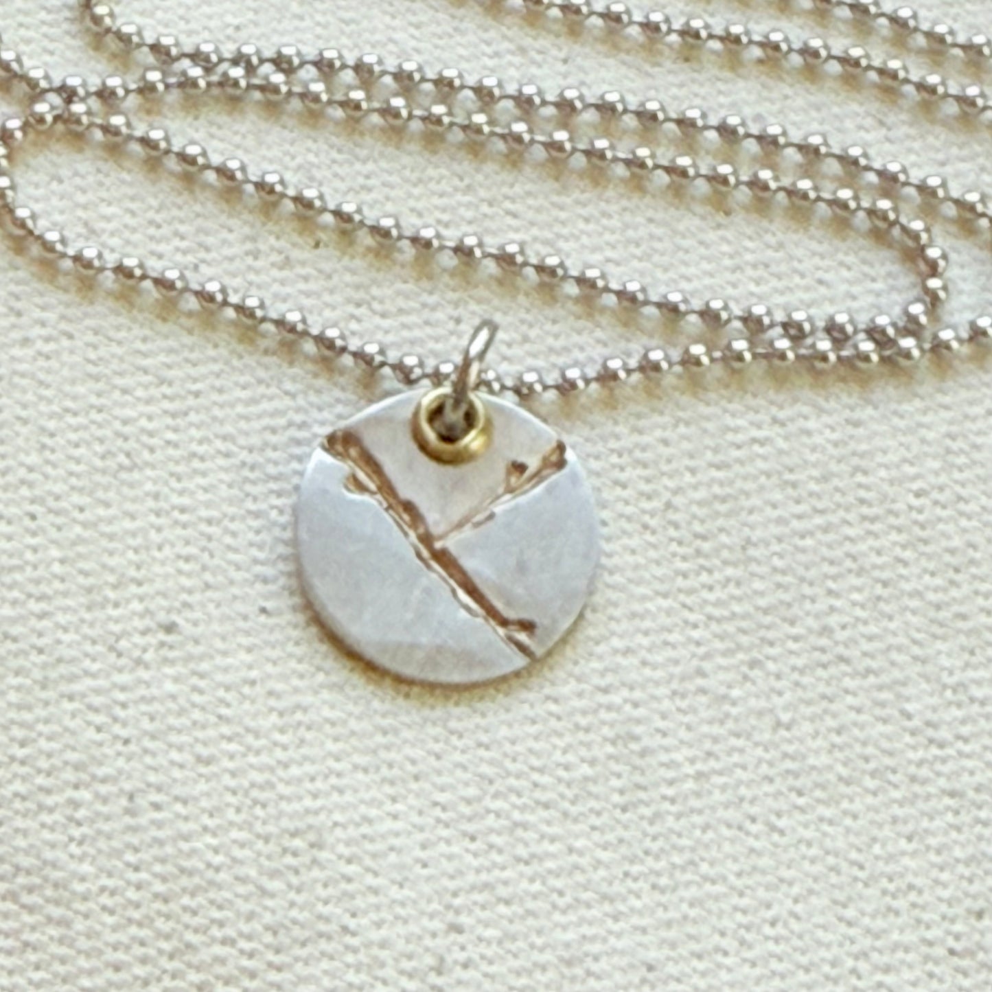 Silver and gold Kintsugi Necklace - Beautifully Broken - Celebrating Flaws - drake designs jewelry