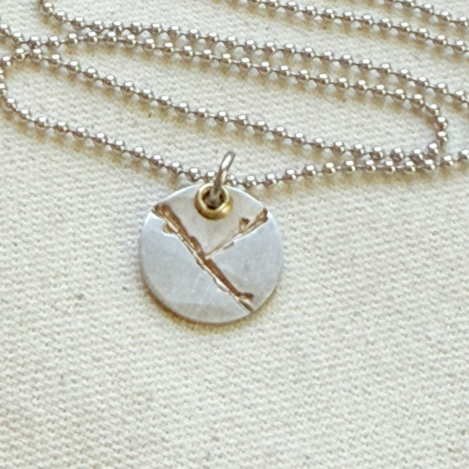 Silver and gold Kintsugi Necklace - Beautifully Broken - Celebrating Flaws - drake designs jewelry