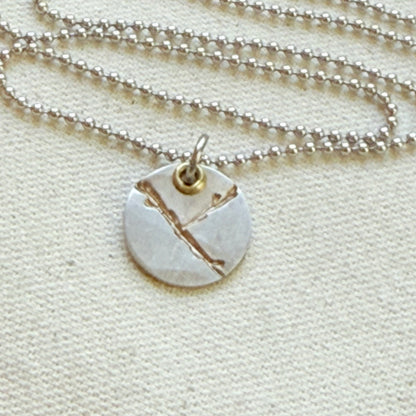 Silver and gold Kintsugi Necklace - Beautifully Broken - Celebrating Flaws - drake designs jewelry