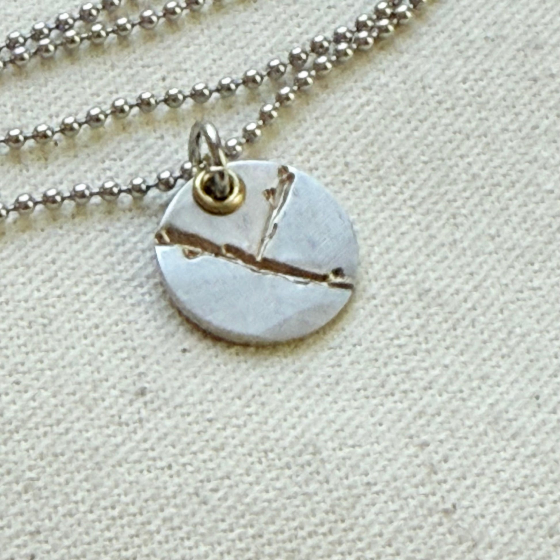 Silver and gold Kintsugi Necklace - Beautifully Broken - Celebrating Flaws - drake designs jewelry