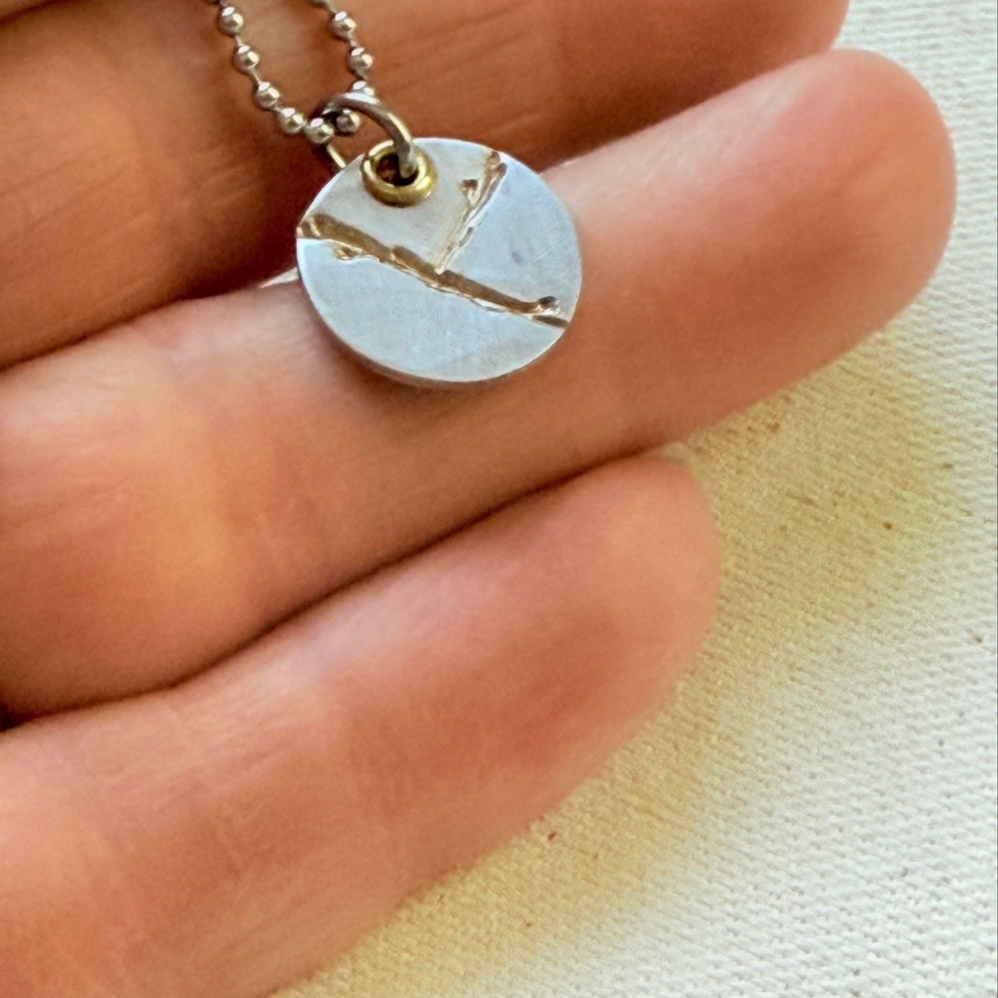 Silver and gold Kintsugi Necklace - Beautifully Broken - Celebrating Flaws - drake designs jewelry