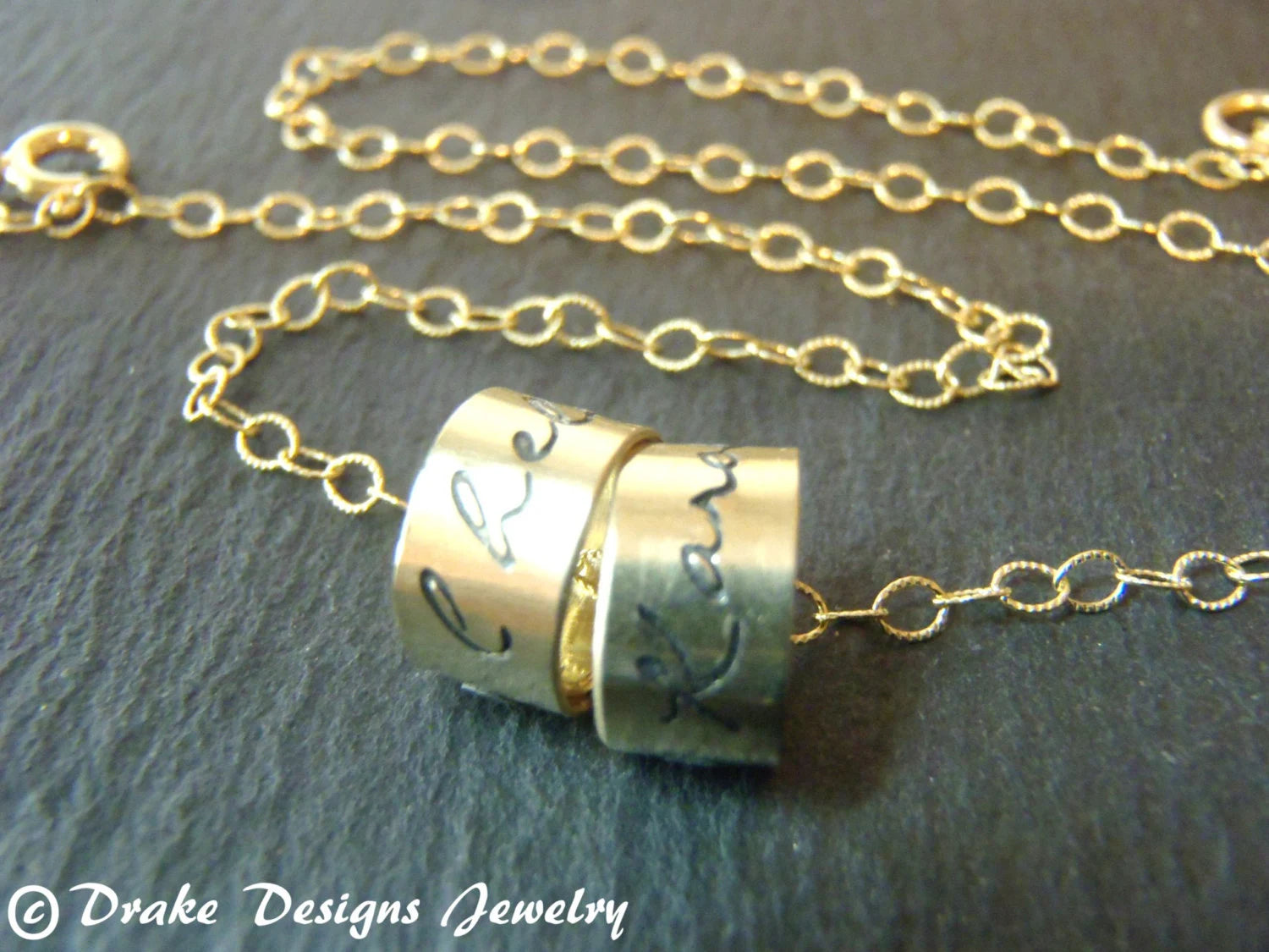 Mom Necklace with Childrens Names - 14k Gold filled Personalized Name Charm Necklace - drake designs jewelry