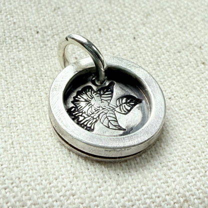 Morning Glory Birth flower sterling silver wax seal style pendant with raised border hand crafted from sterling silver - drake designs jewelry
