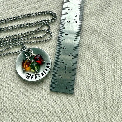 Blessings mom or grandma necklace personalized with lids or grandkids birthstones - drake designs jewelry
