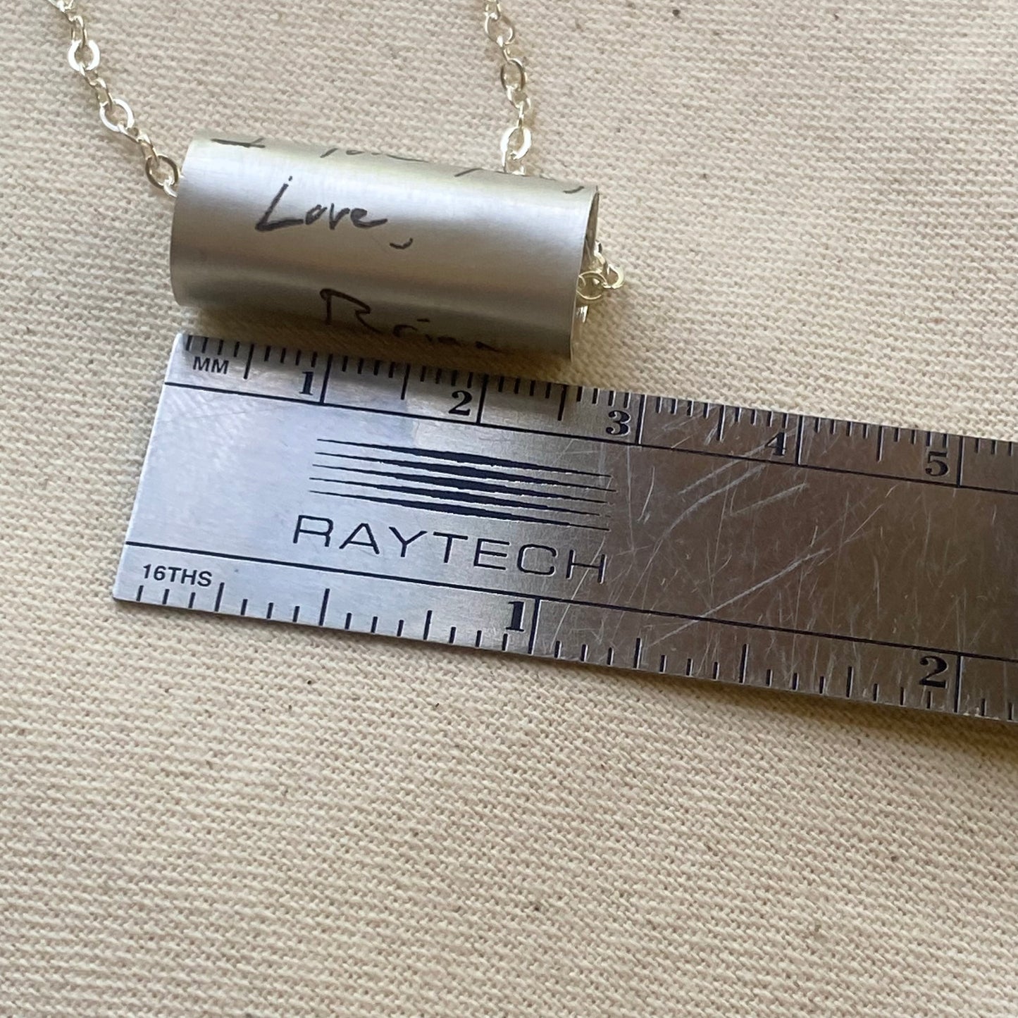 Sterling silver actual handwriting necklace.  Solid sterling silver and engraved with personalized actual handwriting.  Drake designs jewelry