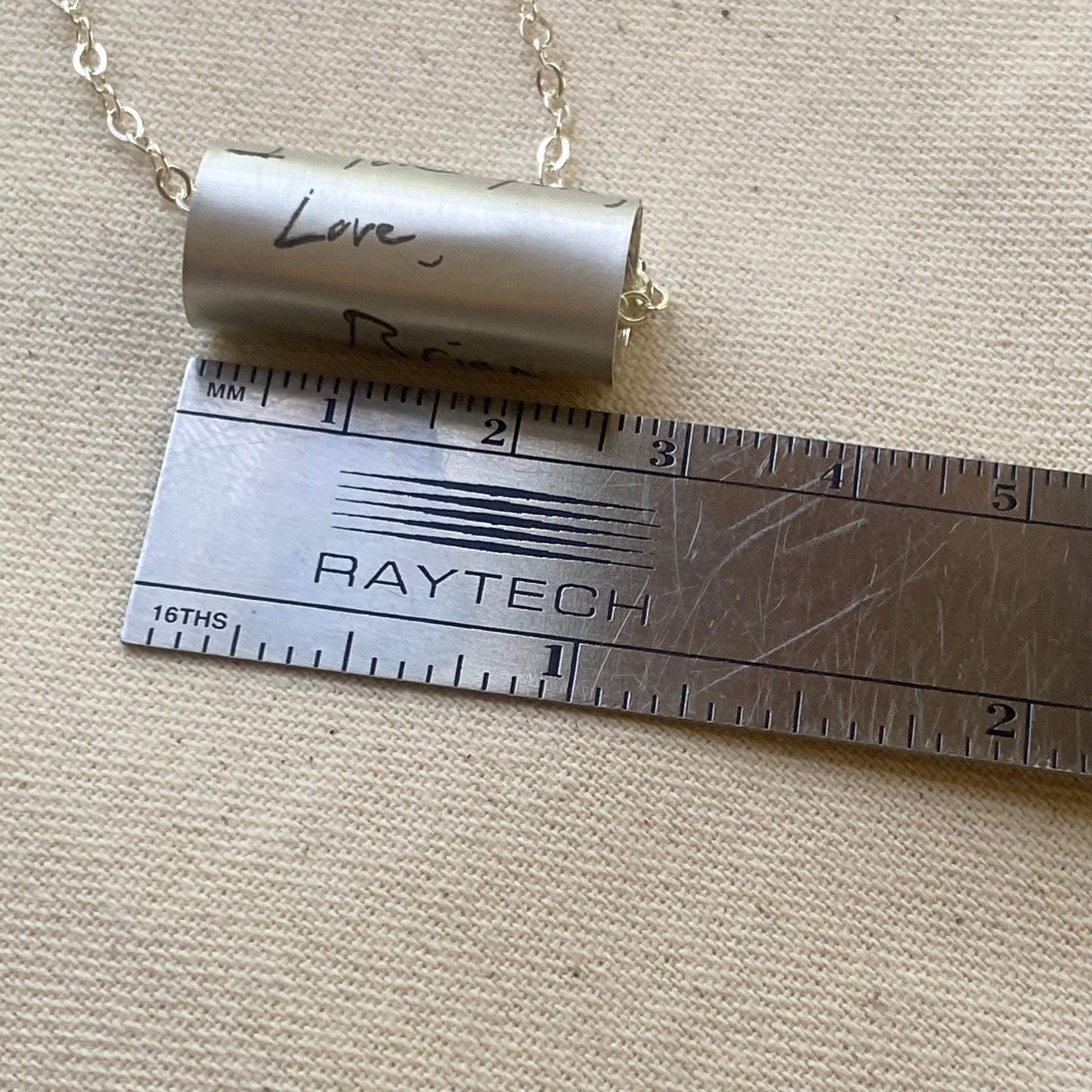 Sterling silver actual handwriting necklace.  Solid sterling silver and engraved with personalized actual handwriting.  Drake designs jewelry