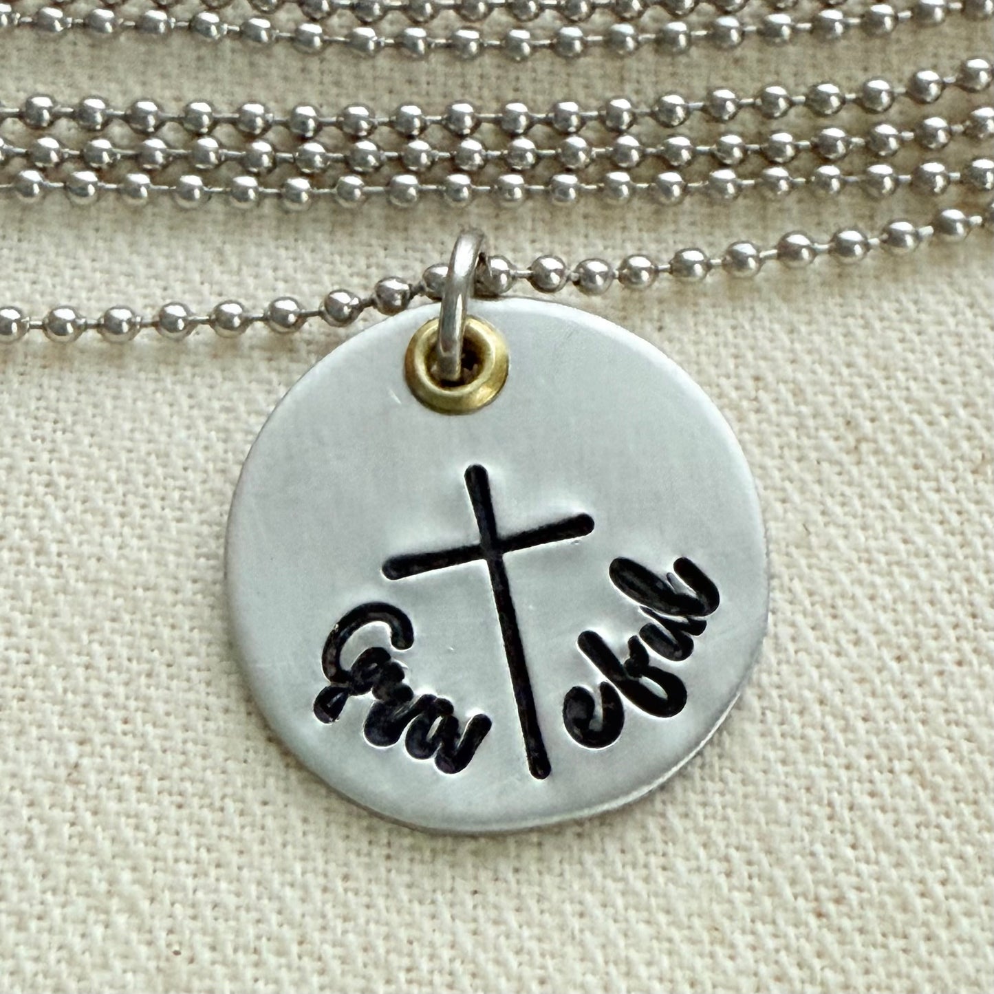 Silver and gold Grateful necklace with name charms - mom necklace - Drake designs jewelry
