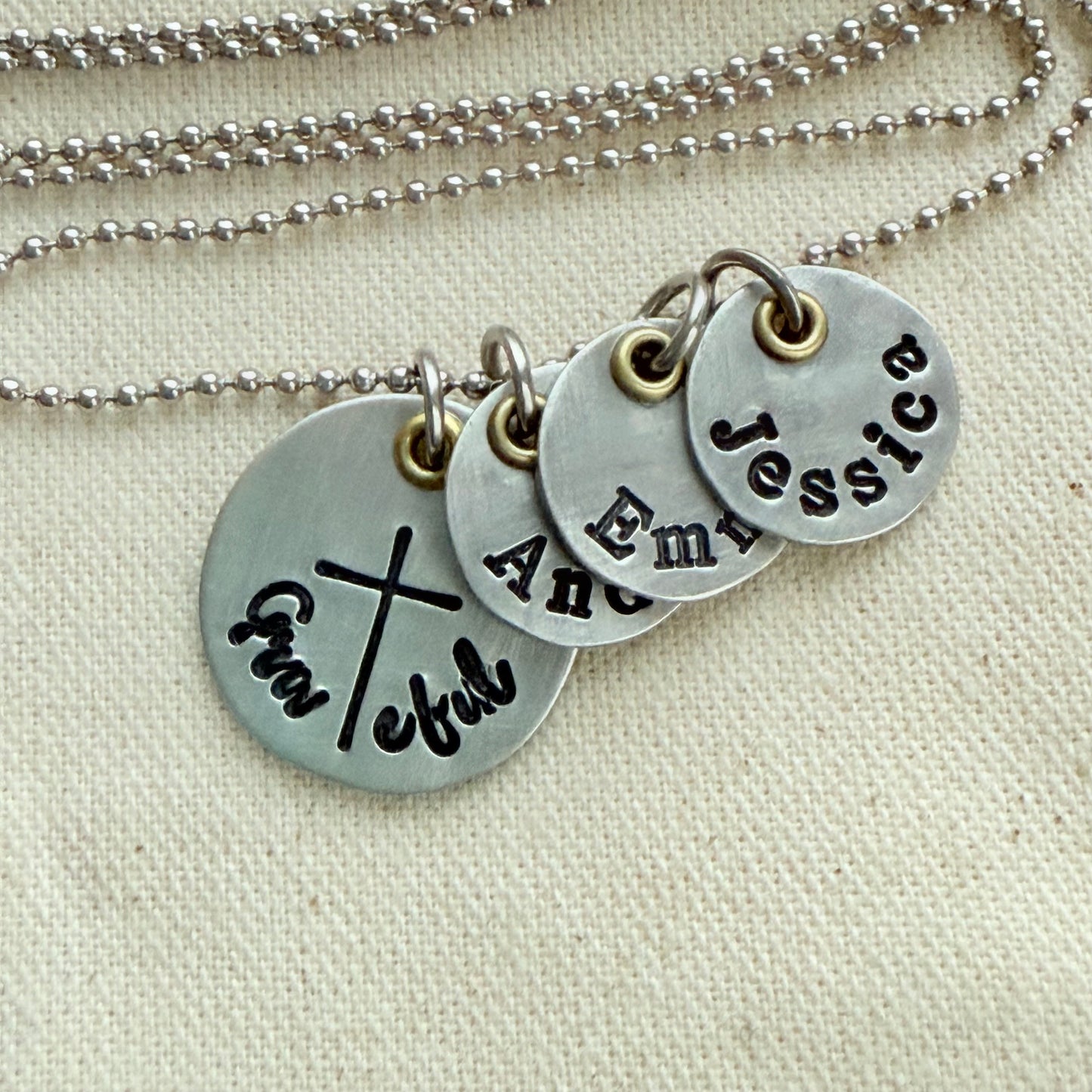 Grateful necklace with name charms - mom necklace - Drake designs jewelry