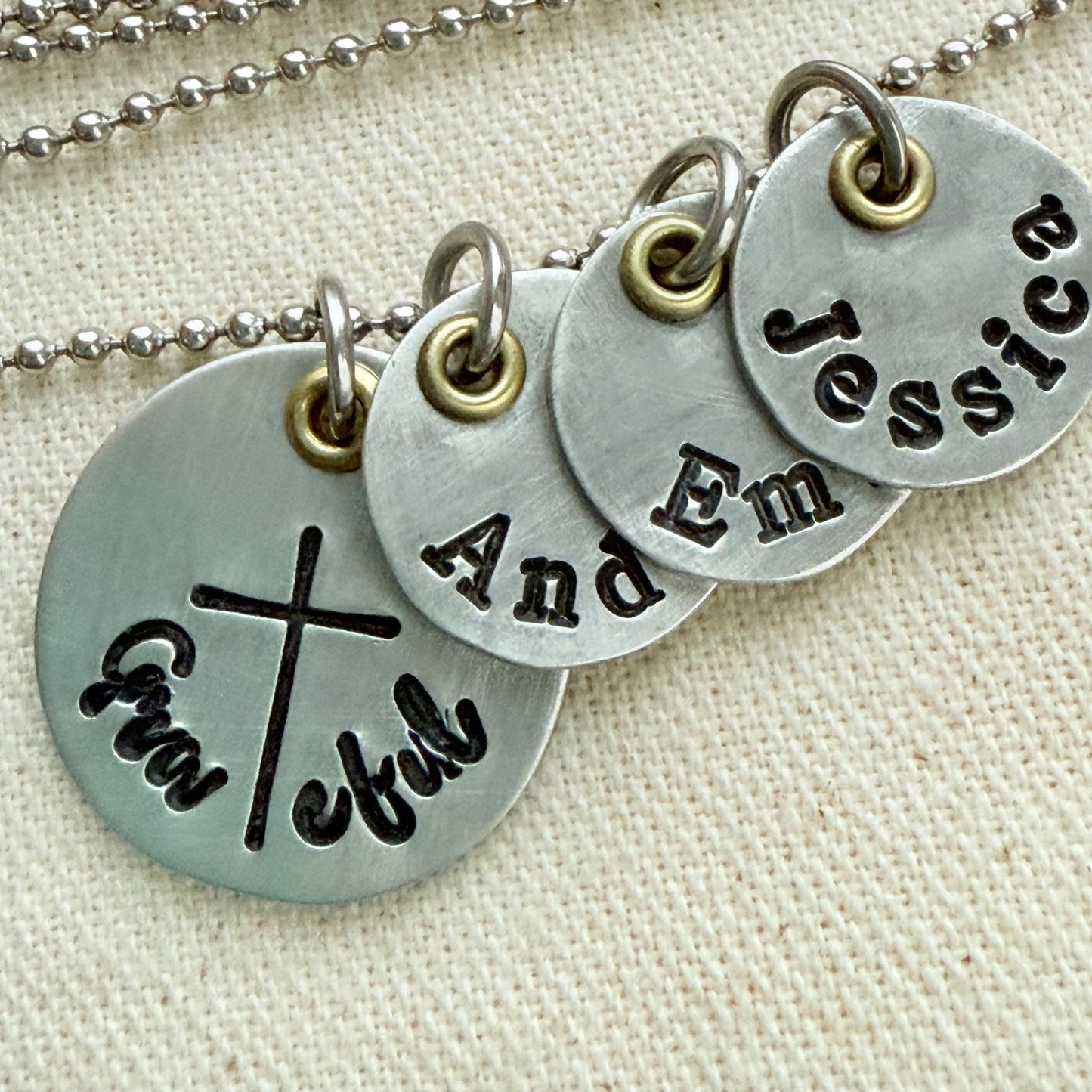 Grateful necklace with name charms - mom necklace - Drake designs jewelry