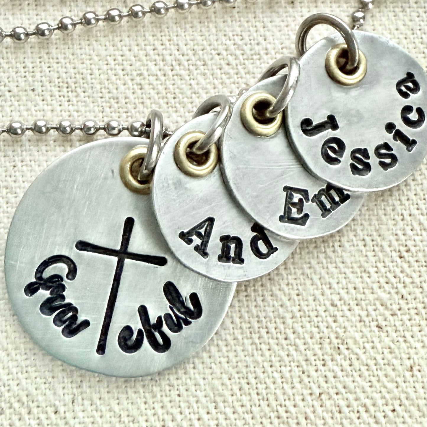 Grateful necklace with name charms - mom necklace - Drake designs jewelry