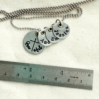 Grateful necklace with name charms - mom necklace - Drake designs jewelry