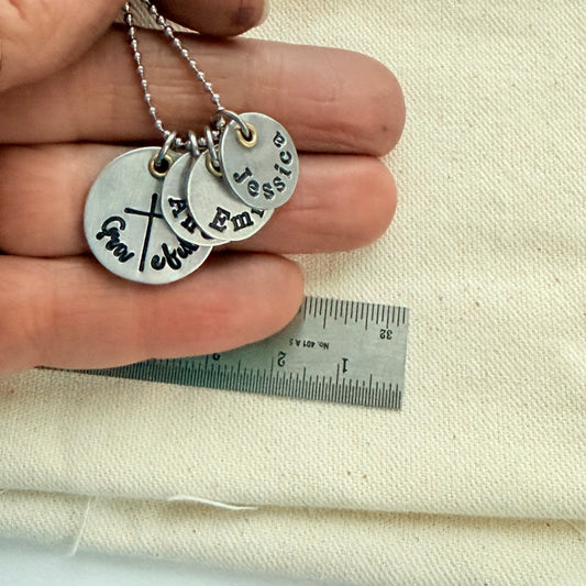 Grateful necklace with name charms - mom necklace - Drake designs jewelry