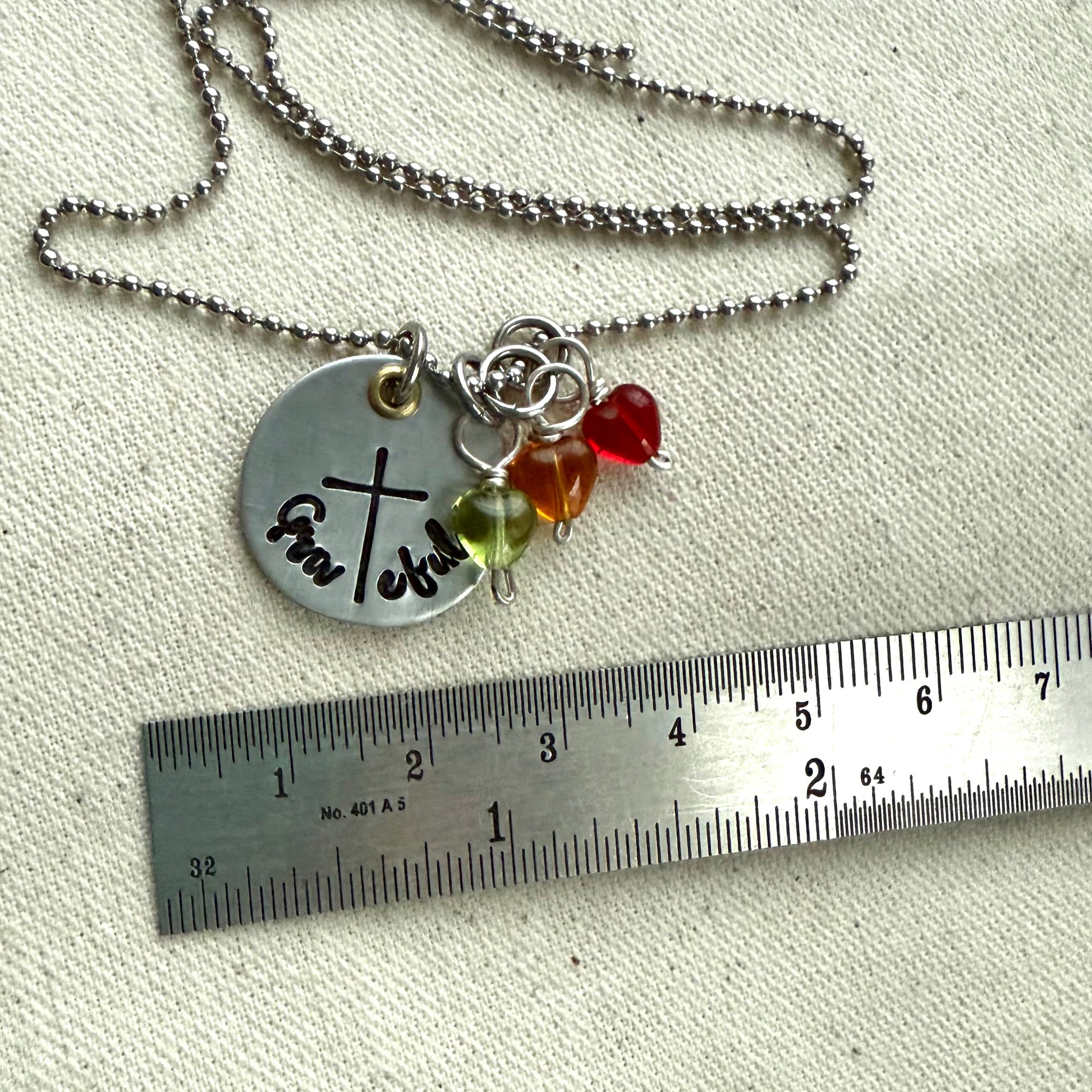 Grateful necklace with cross - personalized with kids birthstones - Grandma or Mom Necklace - Drake Designs Jewelry