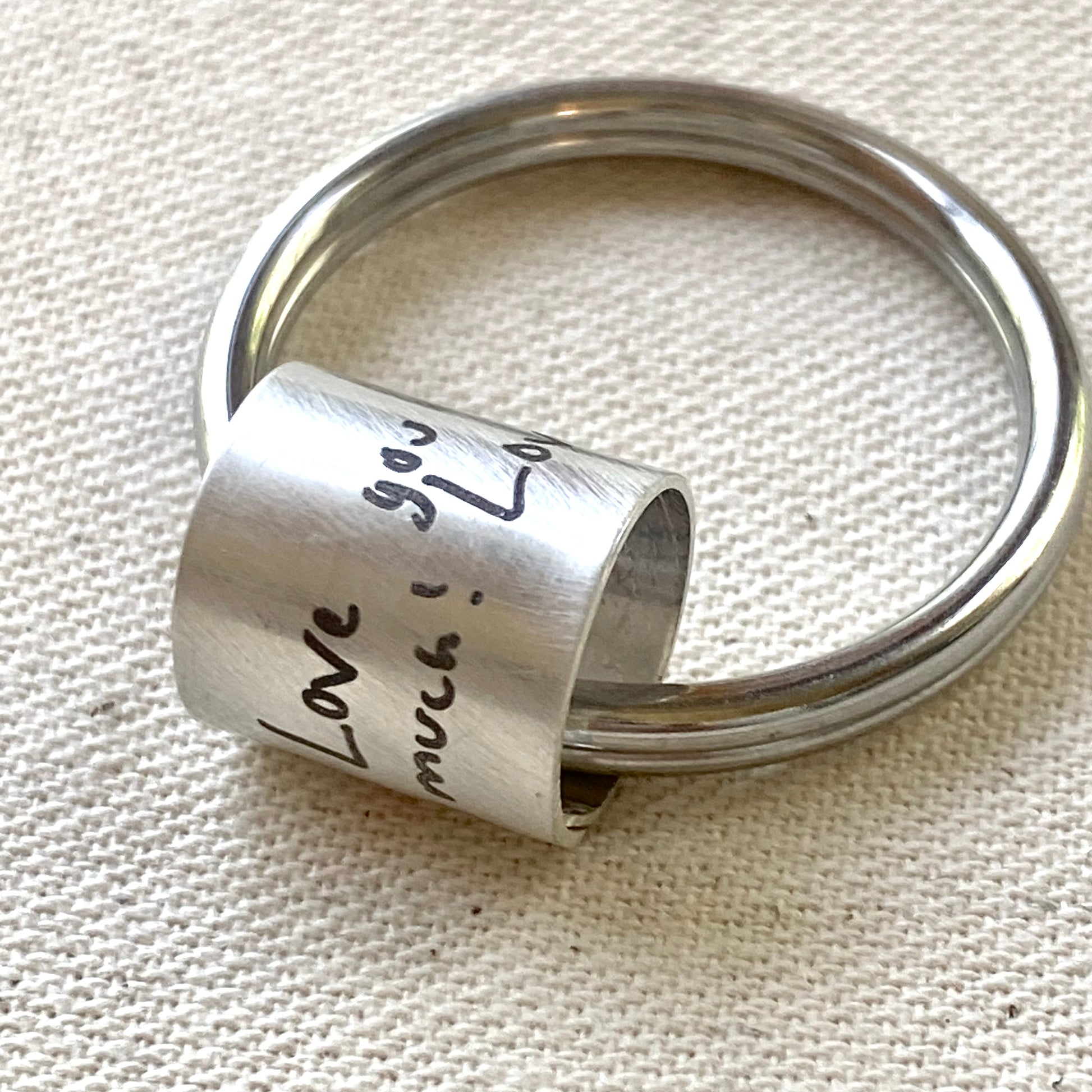 Actual Handwriting Keychain in sterling silver - gift to memorialize a loved one - drake designs jewelry
