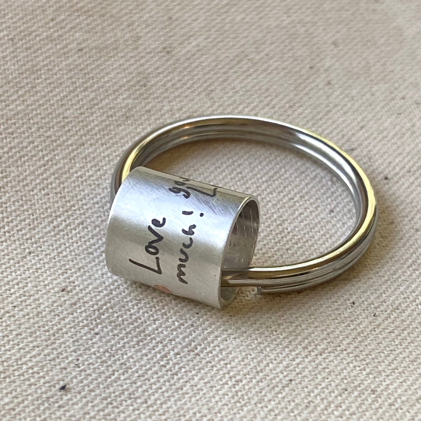 Actual Handwriting Keychain in sterling silver - gift to memorialize a loved one - drake designs jewelry