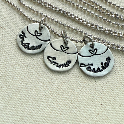 Linked by Love - Mom Necklace Personalized with Kid's Names - heart strings - drake designs jewelry