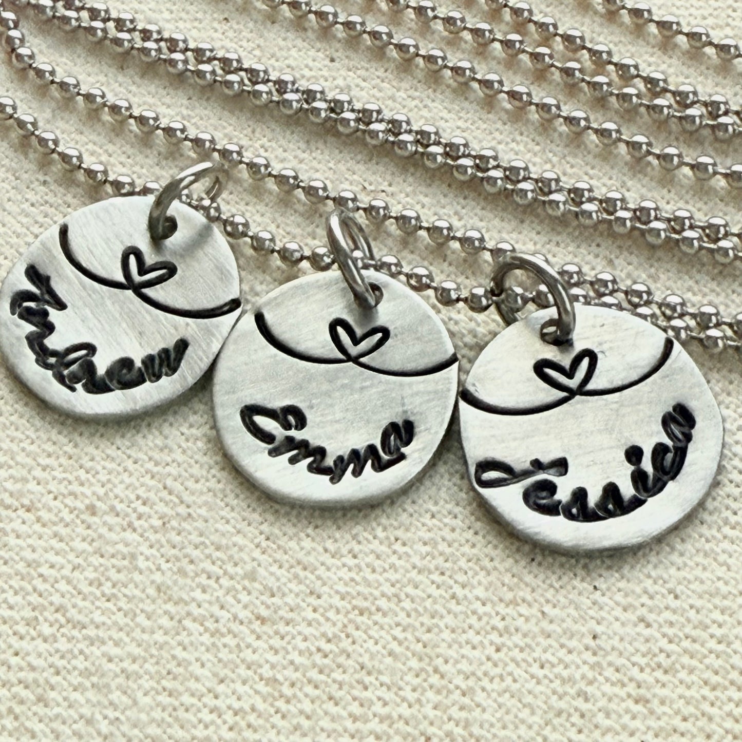 Linked by Love - Mom Necklace Personalized with Kid's Names - heart strings - drake designs jewelry