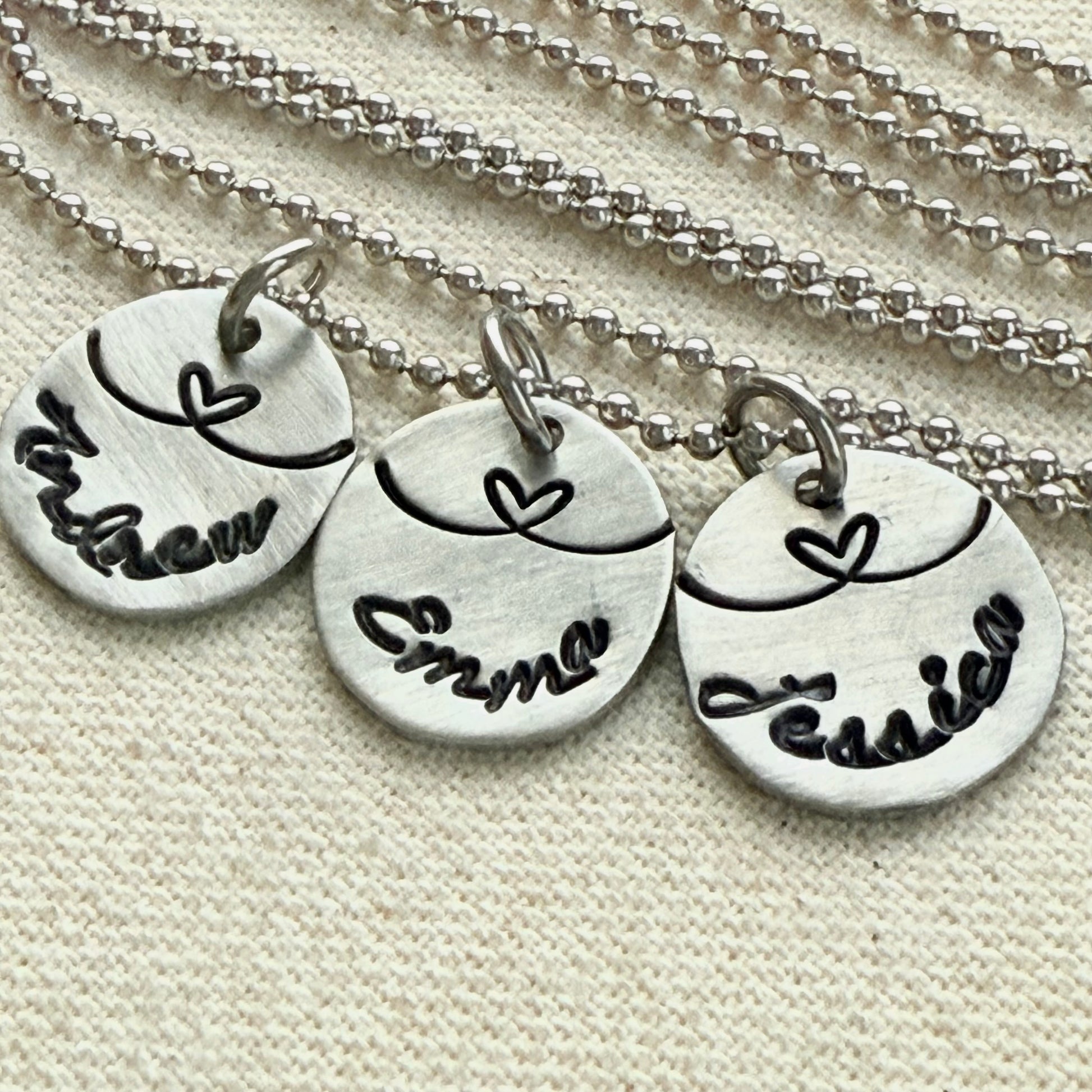 Linked by Love - Mom Necklace Personalized with Kid's Names - heart strings - drake designs jewelry