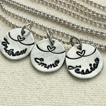 Linked by Love - Mom Necklace Personalized with Kid's Names - heart strings - drake designs jewelry
