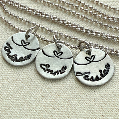 Linked by Love - Mom Necklace Personalized with Kid's Names - heart strings - drake designs jewelry