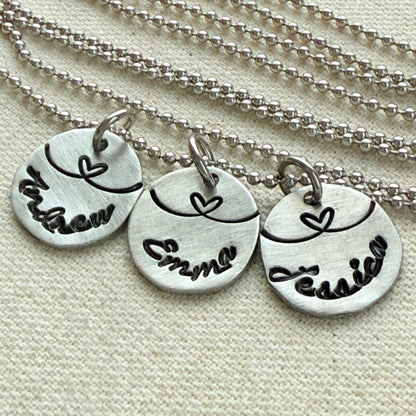Linked by Love - Mom Necklace Personalized with Kid's Names - heart strings - drake designs jewelry