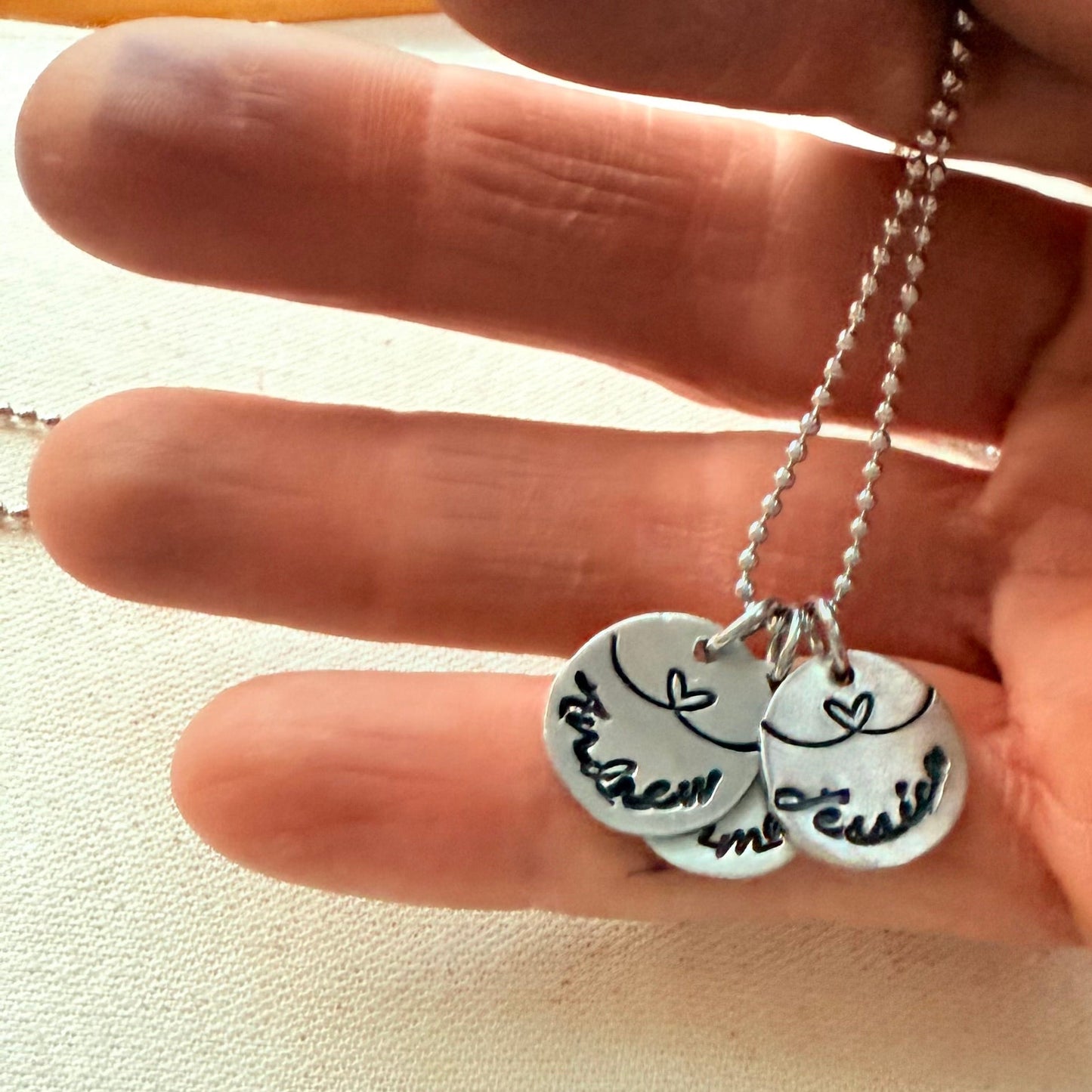 Linked by Love - Mom Necklace Personalized with Kid's Names - heart strings - drake designs jewelry