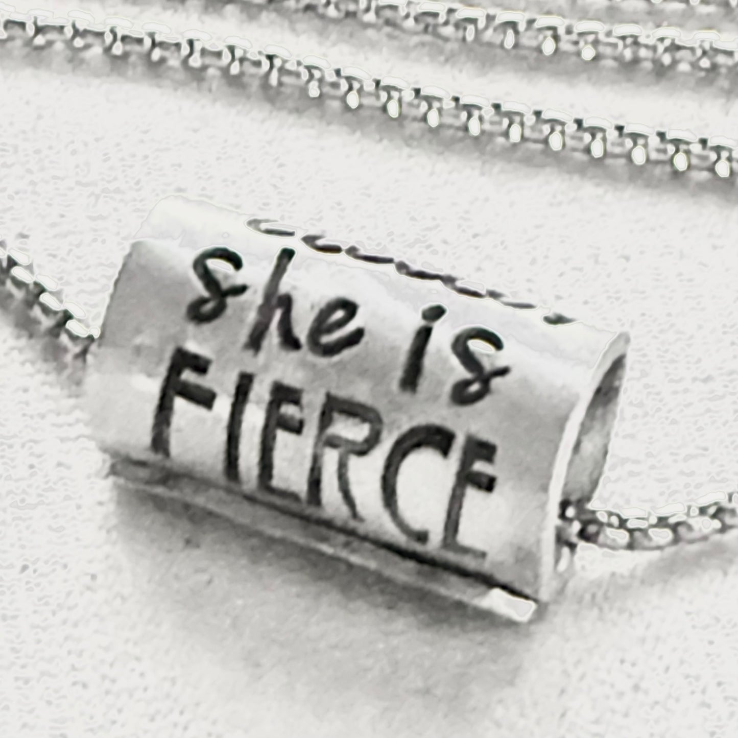 Though she be but little, she is fierce necklace.  Shakespeare quote jewelry  riveted and hand stamped - drake designs jewelry