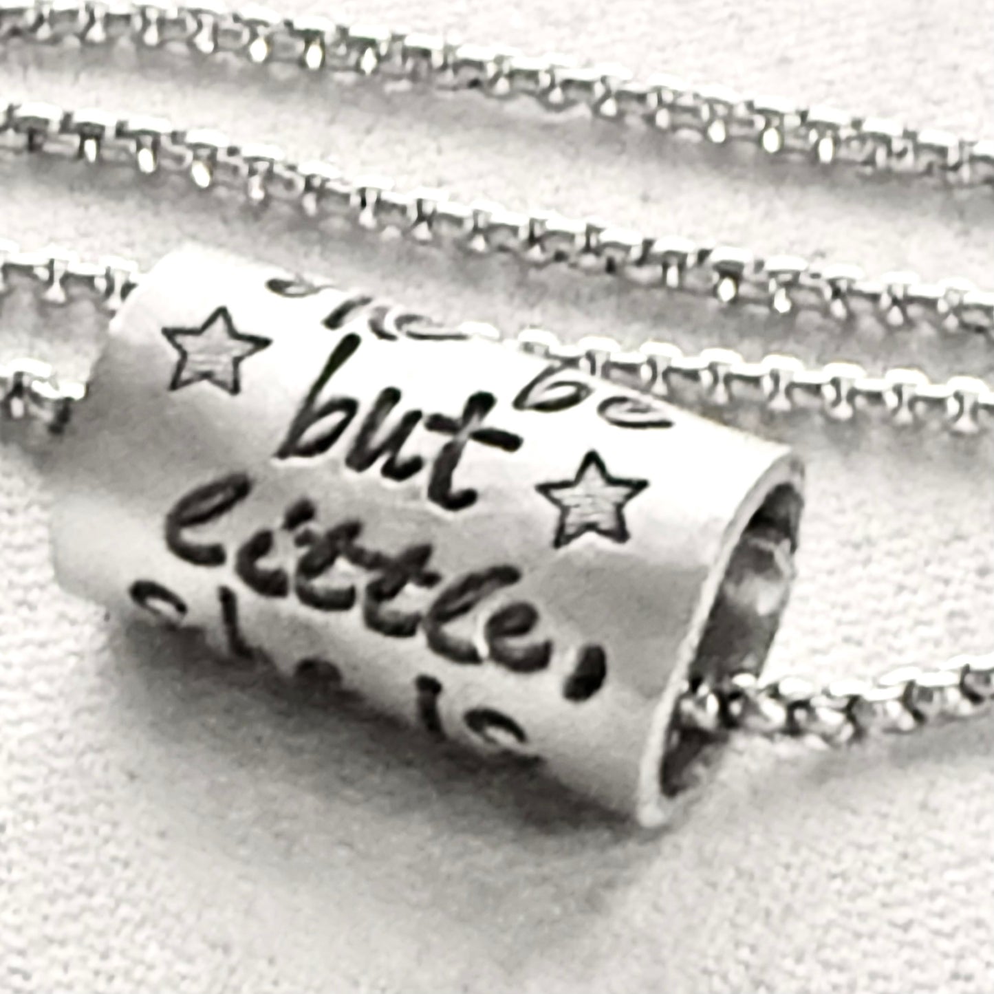 Though she be but little, she is fierce necklace.  Shakespeare quote jewelry a midsummer night’s dream - riveted and hand stamped - drake designs jewelry