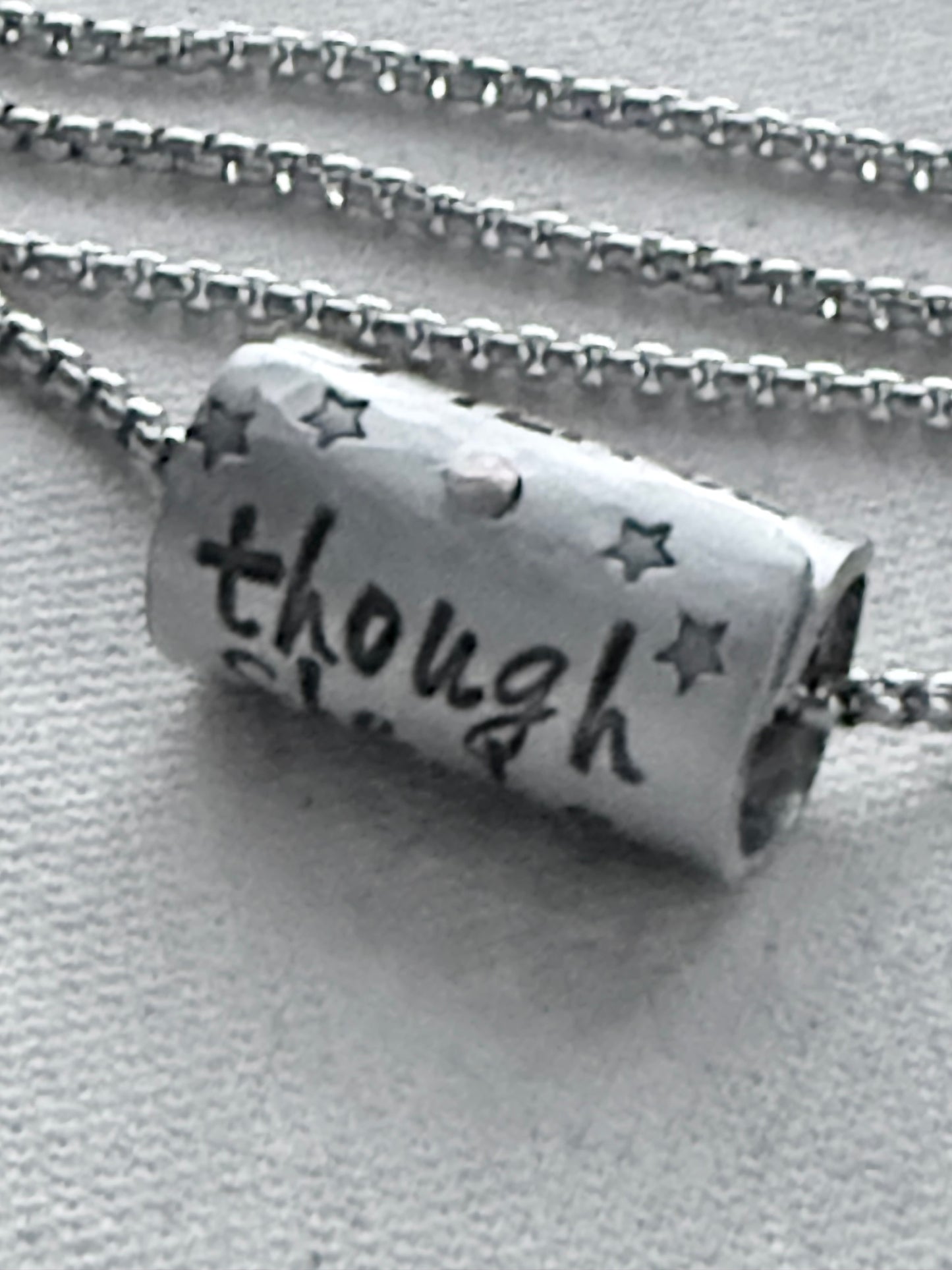 Though she be but little, she is fierce necklace.  Shakespeare quote jewelry  riveted and hand stamped - drake designs jewelry