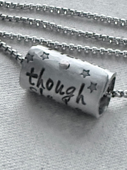 Though she be but little, she is fierce necklace.  Shakespeare quote jewelry  riveted and hand stamped - drake designs jewelry