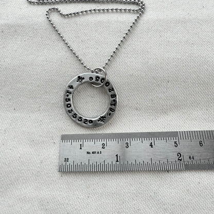 Organically shaped thick open circle pendant with custom coordinates hand stamped - personalized latitude and longitude necklace - drake designs jewelry