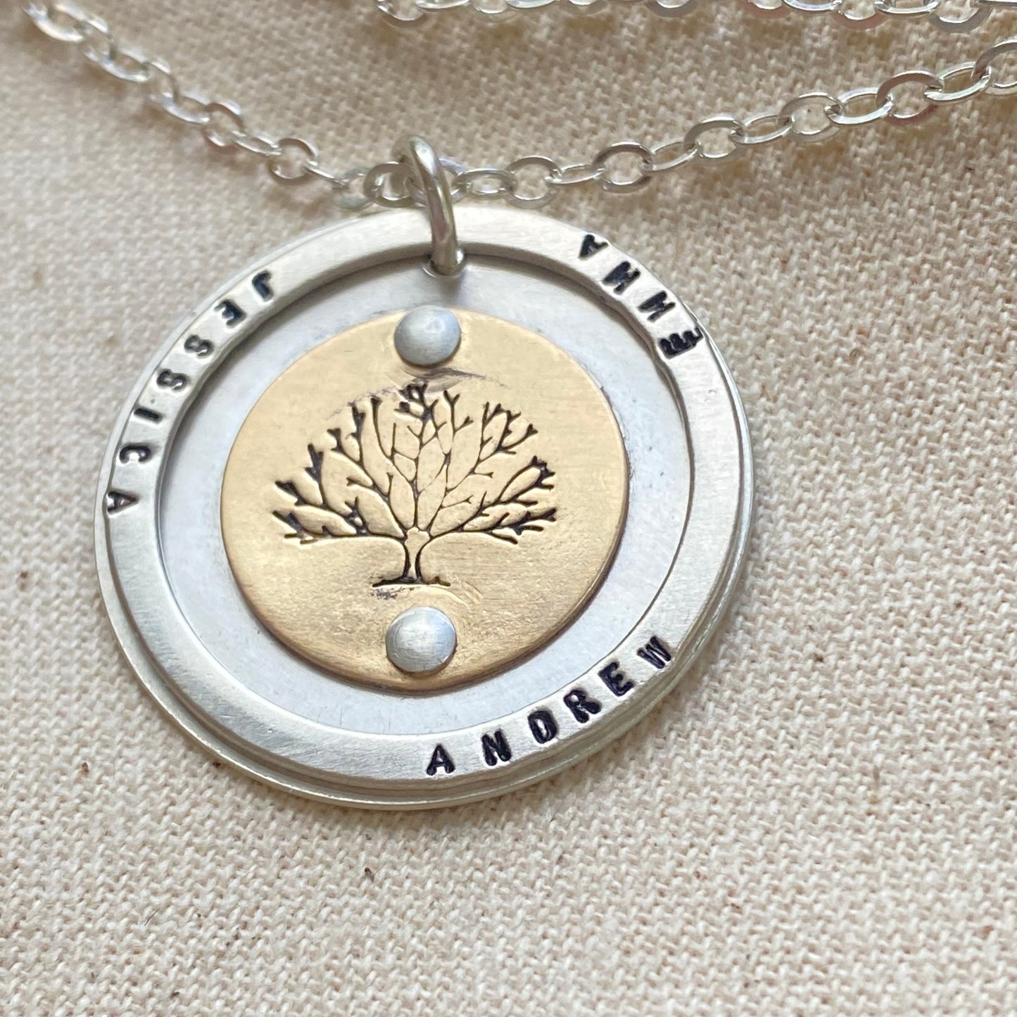 tree of life necklace personalized gold fill and sterling silver family tree necklace with names