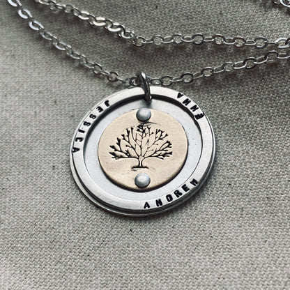 tree of life necklace personalized gold fill and sterling silver family tree necklace with names