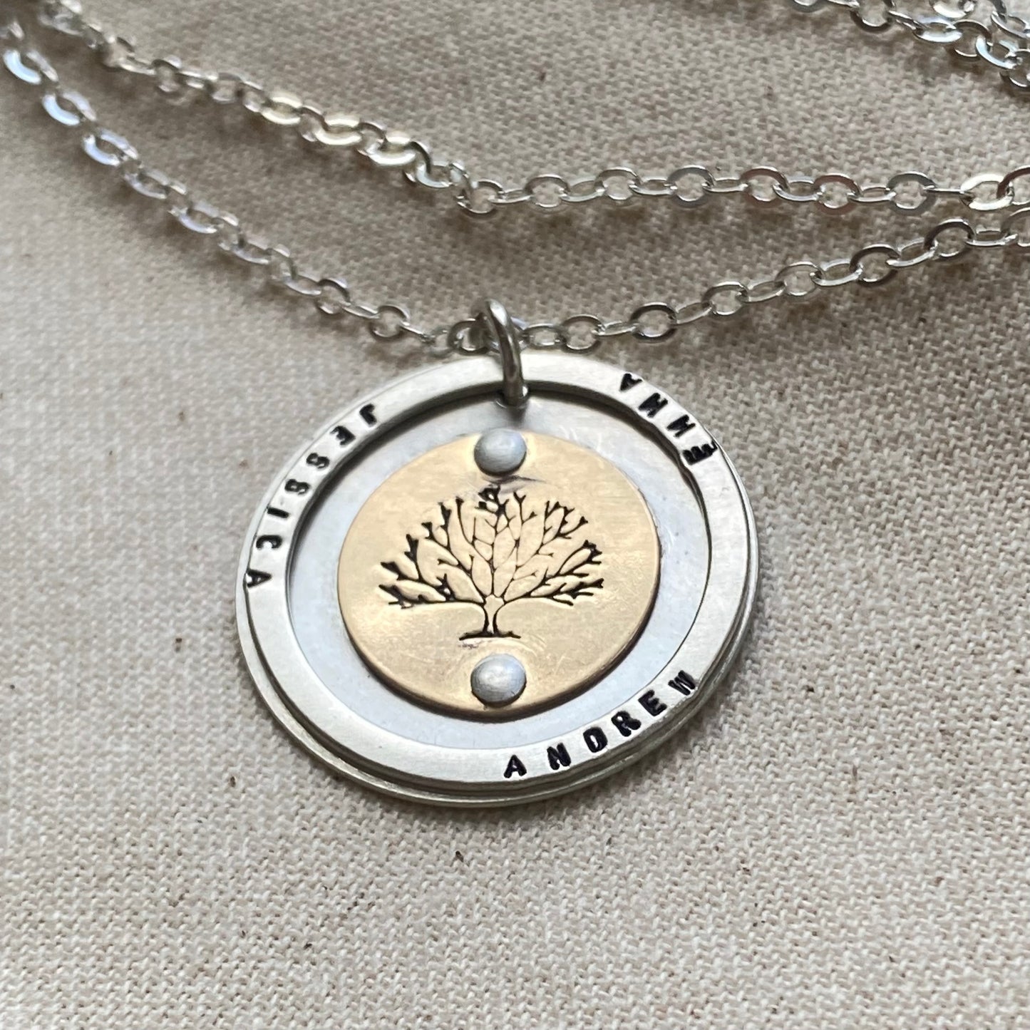 tree of life necklace personalized gold fill and sterling silver family tree necklace with names