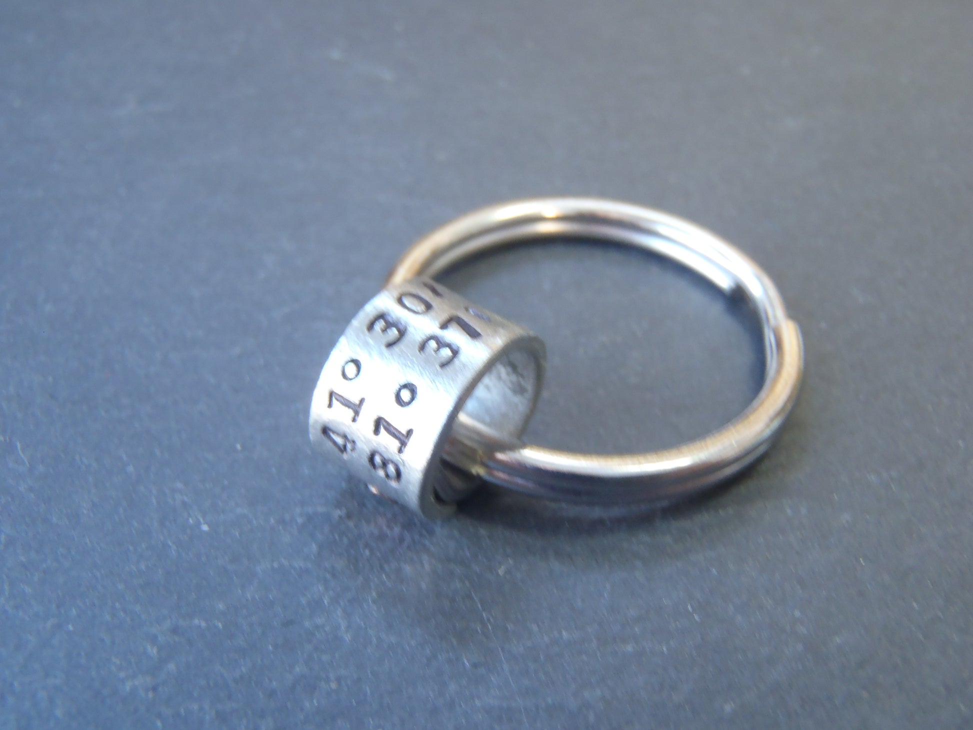 xCustom Coordinates gift - keychain with latitude and longitude coordinates personalized - drake designs jewelry